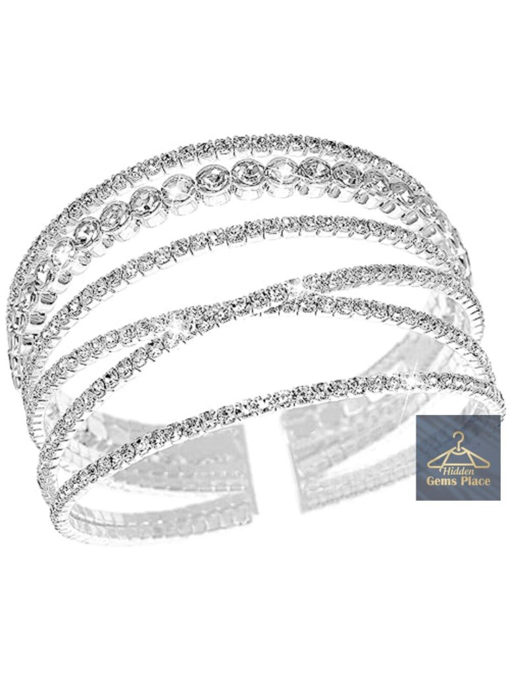 Rhinestone Multilayer Cuff Bracelet Crystal Bridal Bracelet